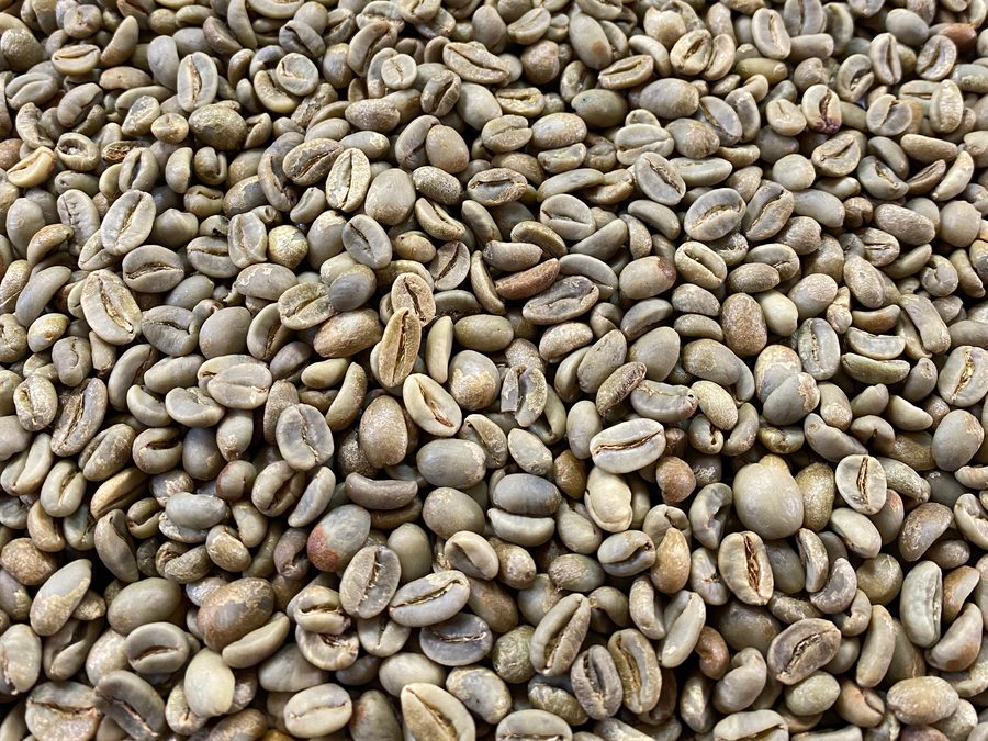 Natural process green coffee beans