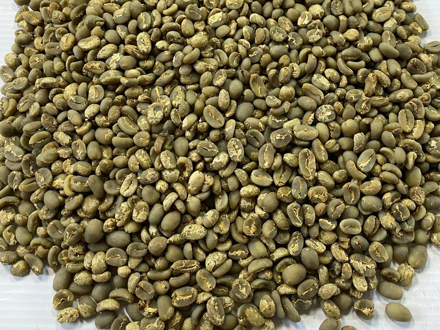 Semi-washed / wet-hulled green coffee beans